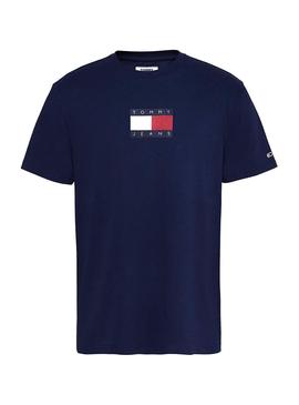 Camiseta Tommy Jeans Small Flag Marino Para Hombre