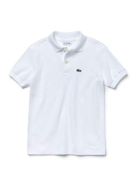 Forzado Circulo Oso Polo Lacoste Básico Blanco Para Niño