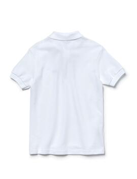 Polo Lacoste Básico Blanco Para Niño