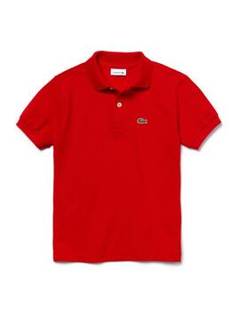 Polo Lacoste Básico Rojo Para Niño