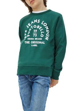 Sudadera Pepe Jeans Luke Verde Para Niño