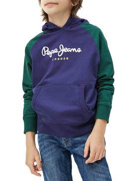 Sudadera Pepe Jeans Mikel Azul Para Niño