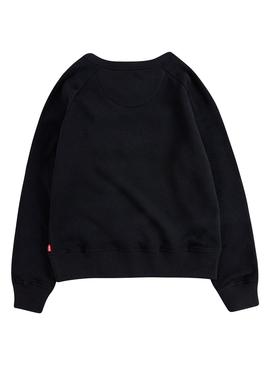 Sudadera Levis Logo Leopardo Negro Para Niña