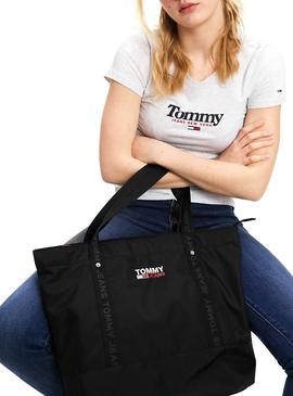 Bolso Tommy Jeans Tote Negro para Mujer