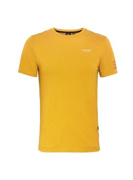 Camiseta G Star Text Amarillo para Hombre