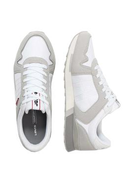 Zapatillas Levis Webb Blanco Gris Para Hombre