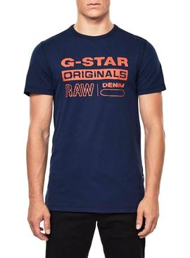 Camiseta G Star Wavy Azul para Hombre