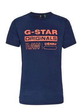 Camiseta G Star Wavy Azul para Hombre