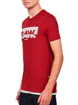 Camiseta G Star Raw Graphic Slim Rojo para Hombre