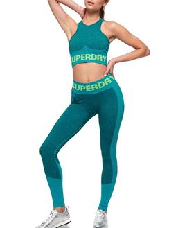 Leggings Superdry Active Seamless Verde Mujer