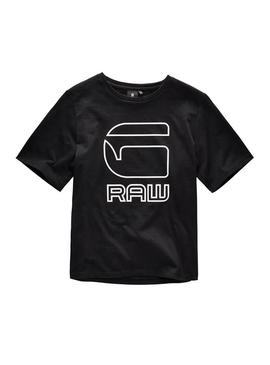 Camiseta G Star Raw Logo Negro para Niña