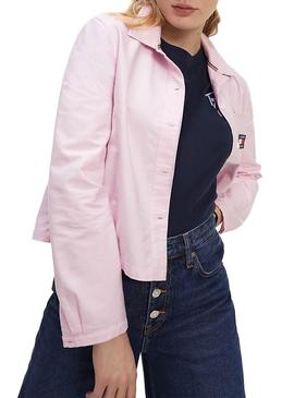 Camisa Tommy Jeans Technic Rosa para Mujer