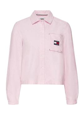 Camisa Tommy Jeans Technic Rosa para Mujer