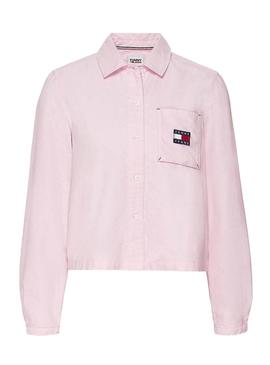 Camisa Tommy Jeans Technic Rosa para Mujer