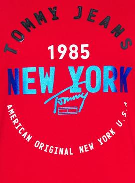 Sudadera Tommy Jeans New York Rojo para Mujer