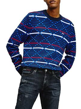 Jersey Tommy Jeans Pattern Azul para Hombre