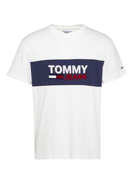 Camiseta Tommy Jeans Pieced Blanco para Hombre