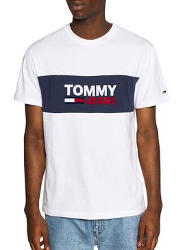 Camiseta Tommy Jeans Pieced Blanco para Hombre