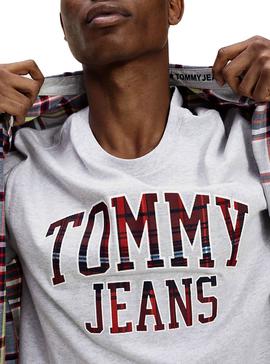 Camiseta Tommy Jeans Collegiate Gris para Hombre