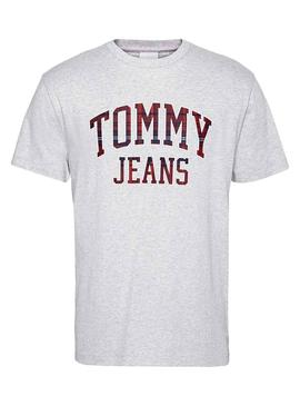 Camiseta Tommy Jeans Collegiate Gris para Hombre