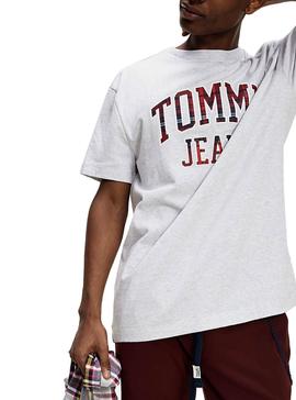 Camiseta Tommy Jeans Collegiate Gris para Hombre