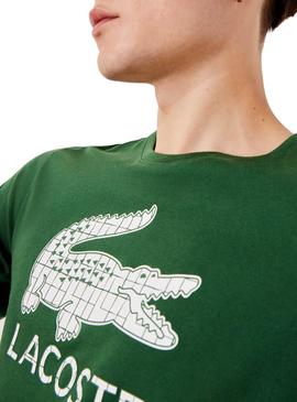 Camiseta Lacoste Geometrico Verde para Hombre