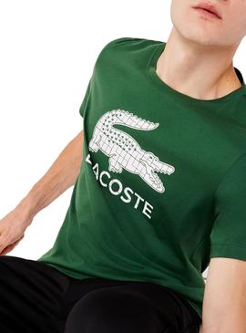 Camiseta Lacoste Geometrico Verde para Hombre