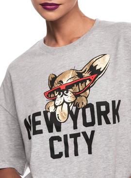 Camiseta Superdry New York Gris para Mujer