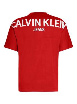 Camiseta Calvin Klein Jeans Back Logo Rojo Hombre