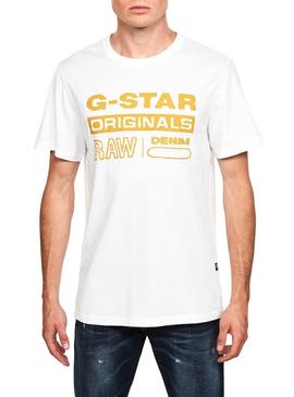Camiseta G Star Raw Wavy Blanco para Hombre