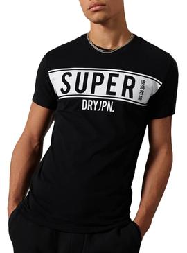 Camiseta Superdry Panel Negro para Hombre