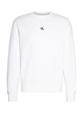 Sudadera Calvin Klein Jeans Crew Blanco Hombre