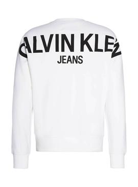 Sudadera Calvin Klein Jeans Crew Blanco Hombre
