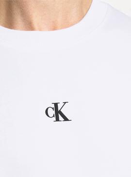 Sudadera Calvin Klein Jeans Crew Blanco Hombre