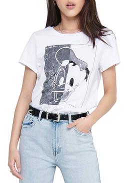 Camiseta Only Donald Daisy Blanco para Mujer