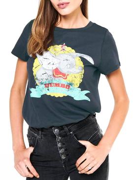 Camiseta Only Dumbo Circus Gris para Mujer