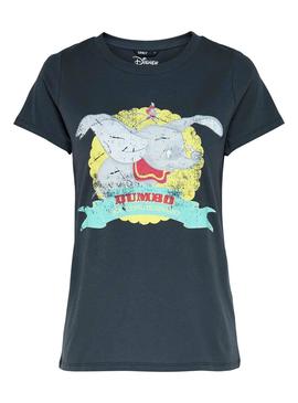 Camiseta Only Dumbo Circus Gris para Mujer