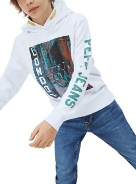 Sudadera Pepe Jeans Ashton Blanco para Niño