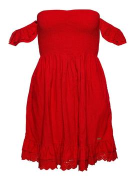 Vestido Superdry Smocked Rojo Mujer