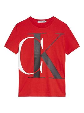 Camiseta Calvin Klein Explored Monogram Rojo Niño