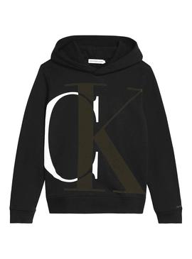 Sudadera Calvin klein Explored Monogram Negro Niño