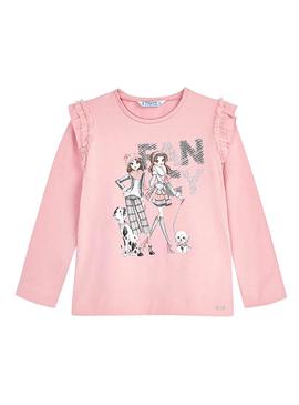 Camiseta Mayoral Muñecas Rosa para Niña