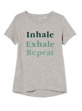 Camiseta Name It Exhale Gris Para Niña