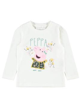 Camiseta Name It Peppa Pig Blanco Para Niña