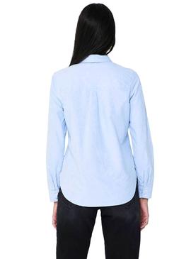 Camisa Only Hally Oxford Azul para Mujer