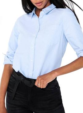 Camisa Only Hally Oxford Azul para Mujer