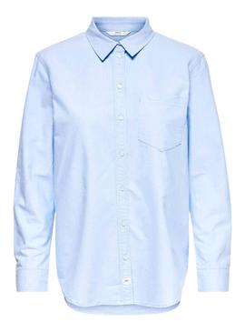 Camisa Only Hally Oxford Azul para Mujer