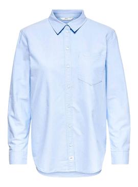 Camisa Only Hally Oxford Azul para Mujer