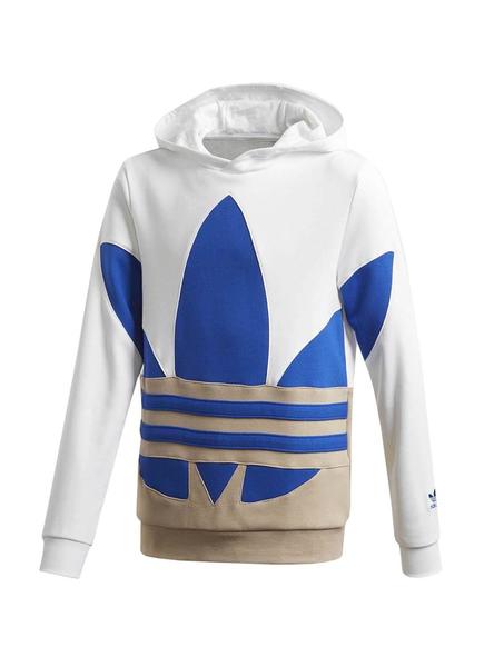 Rápido grabadora Desviar Sudadera Adidas Big Trefoil Blanco para Niño