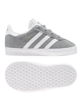 Zapatillas Adidas Gazelle Mini Gris Niña y Niño